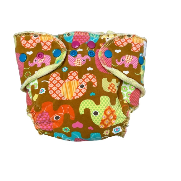 Twinkie Tush Cloth Diaper Fabric Diaper Baby Adjustable Elephant Brown - Picture 1 of 7
